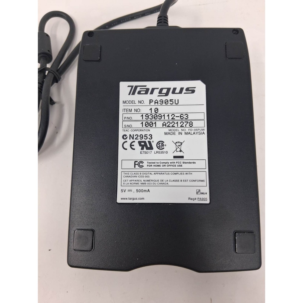 Targus PA905 External Floppy Disc Drive - Tested And Working. U